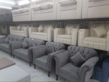 Sofas, Couches & Chairs Sofa Set - Velvet - Gray