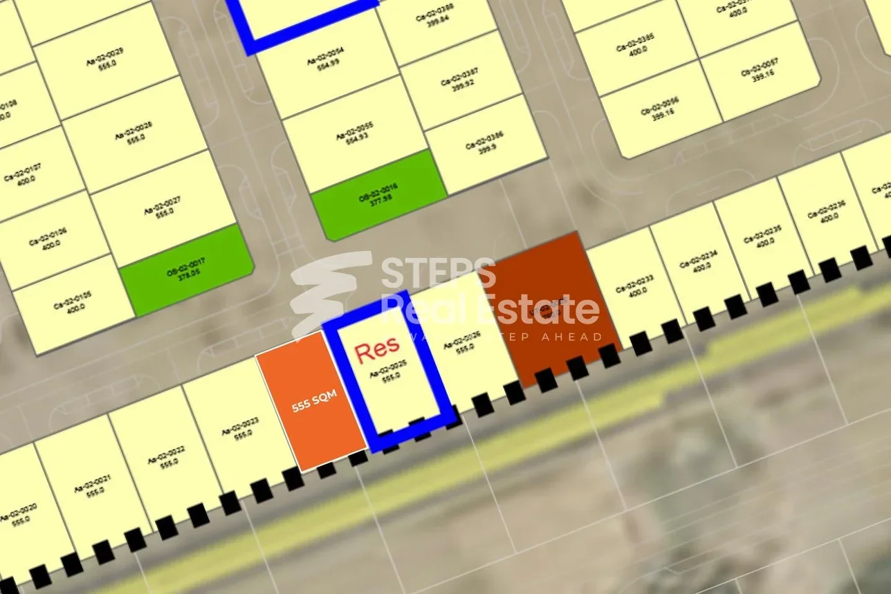 اراضي للبيع في لوسيل  -المساحة 555 متر مربع