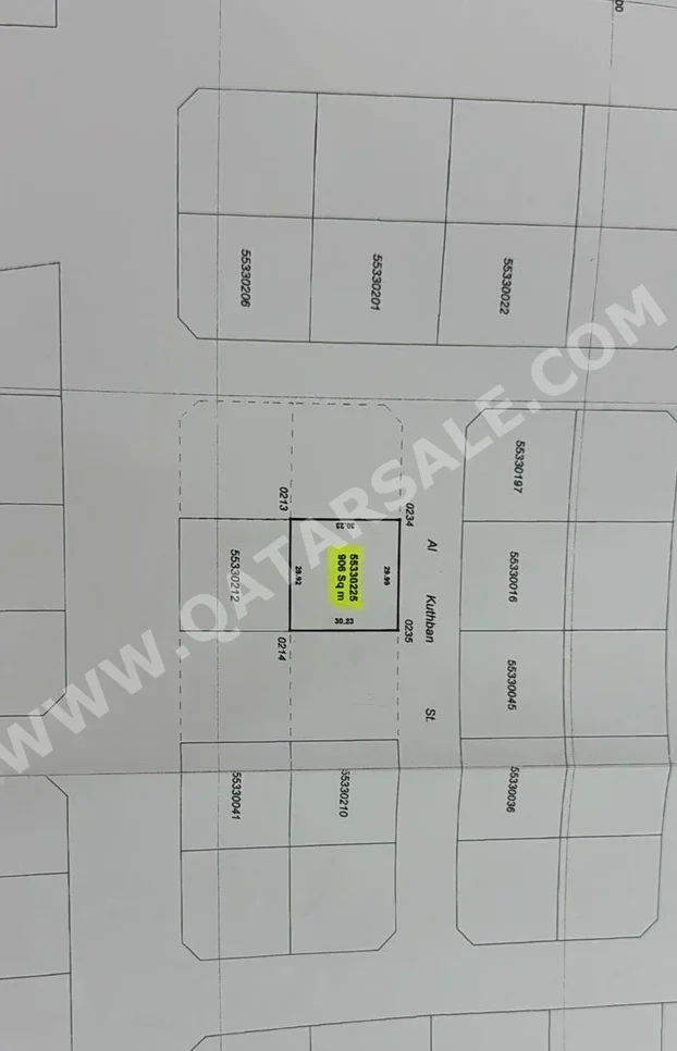 Lands For Sale in Al Rayyan  -Area Size 906 Square Meter