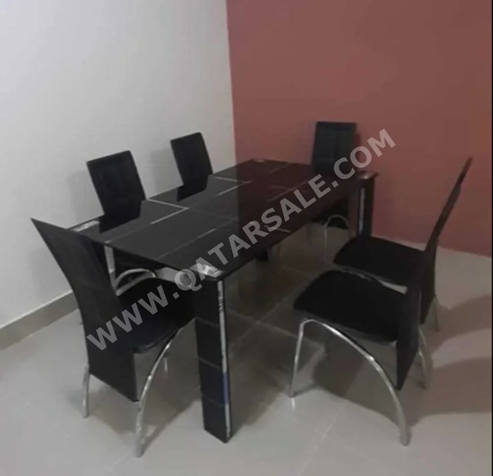 Dining Table with Chairs - Black