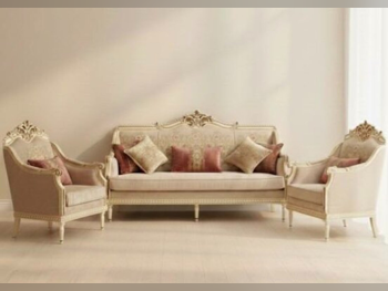 Sofas, Couches & Chairs Sofa Set  - Velvet  - Sepia & Gold