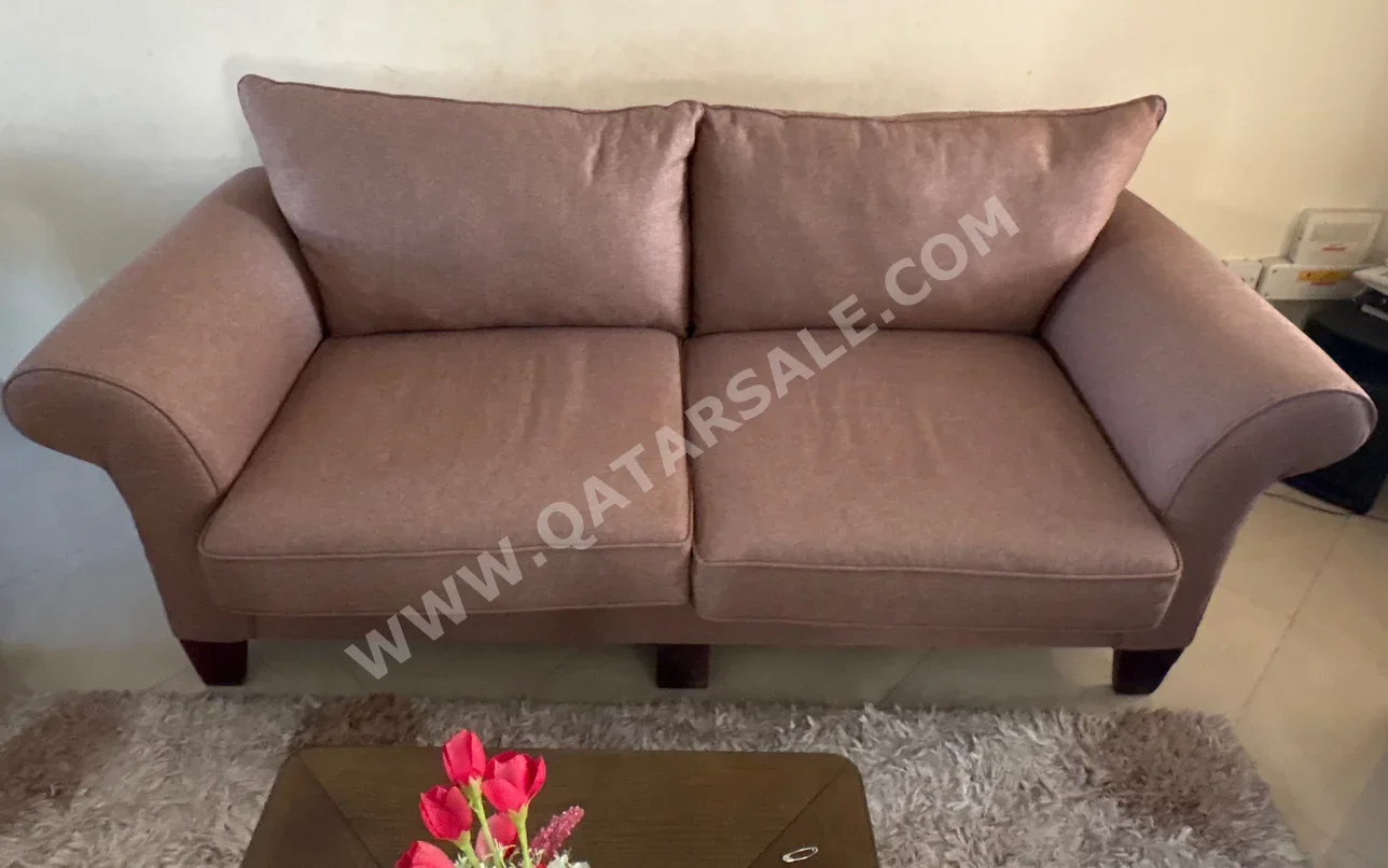 الأرائك والكنب والكراسي كنبة بثلاث مقاعد - قماش - بني