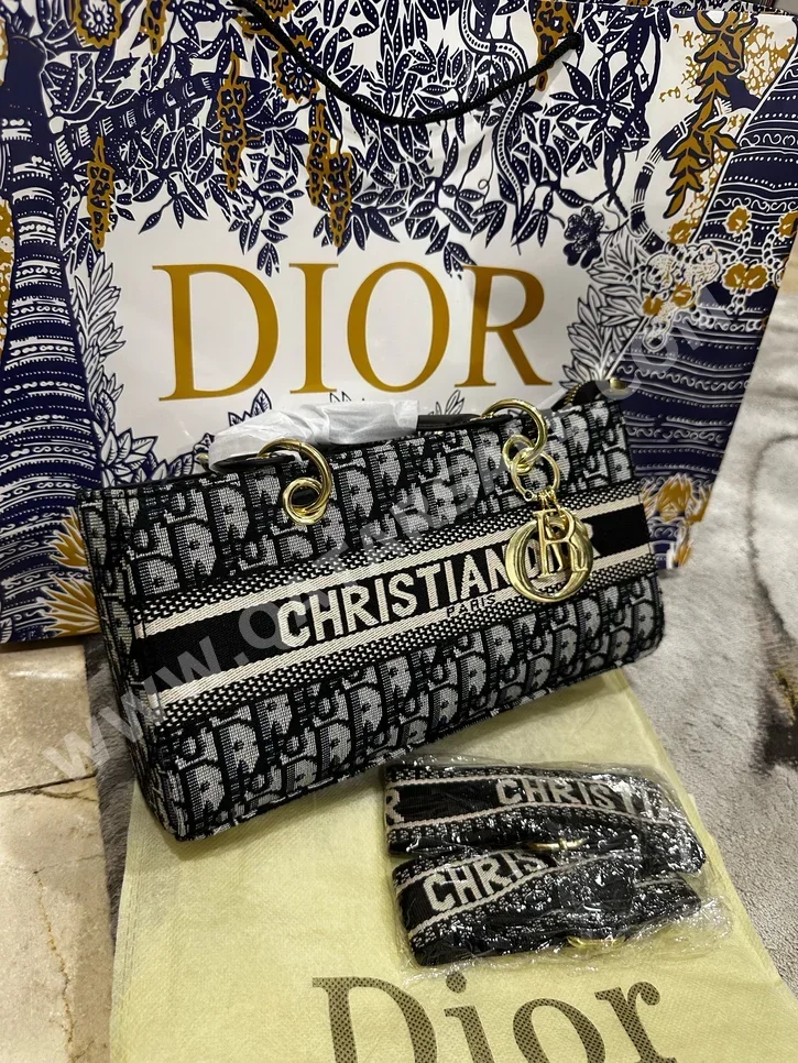 شنطة يد - ديور - أسود - قماش قطني - نسائي