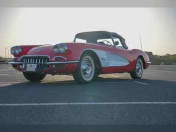 شفروليه كورفيت سي 1 1958 اوتوماتيك 96,500 كم 8 سلندر دفع خلفي كشف أحمر