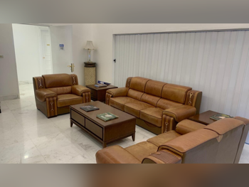 Sofas, Couches & Chairs Sofa Set  - Genuine Leather  - Brown  - With Table  and Side Tables