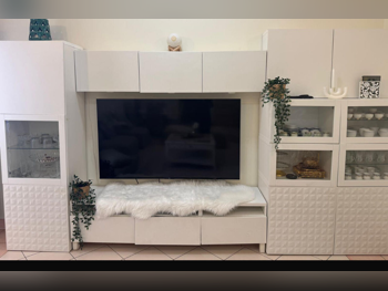 تشكيلة تخزين التلفاز - أبيض