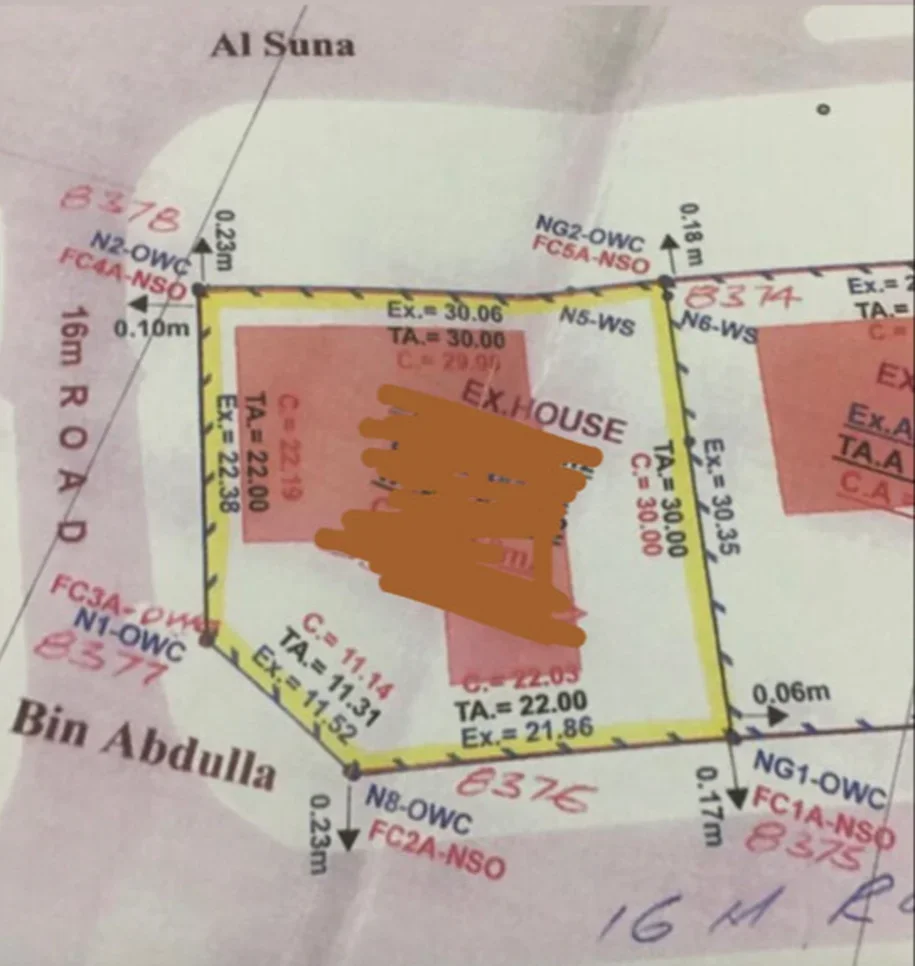 اراضي للبيع  في الريان  - العزيزية  -المساحة 868 متر مربع