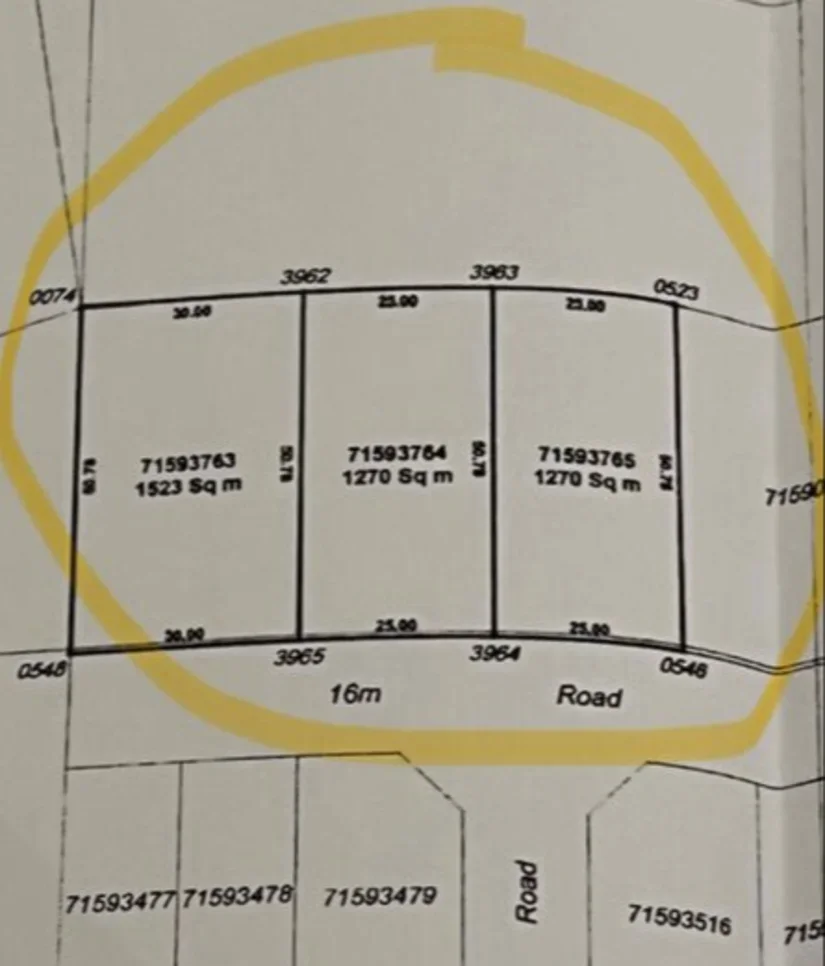 اراضي للبيع  في أم صلال  - أم عبيرية  -المساحة 1,270 متر مربع