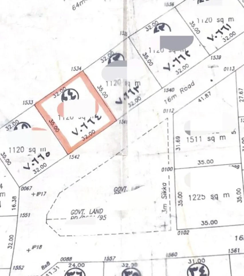 اراضي للبيع  في الدوحة  - الدحيل  -المساحة 1,120 متر مربع