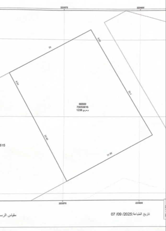 اراضي للبيع  في الظعاين  - الخيسة  -المساحة 1,238 متر مربع