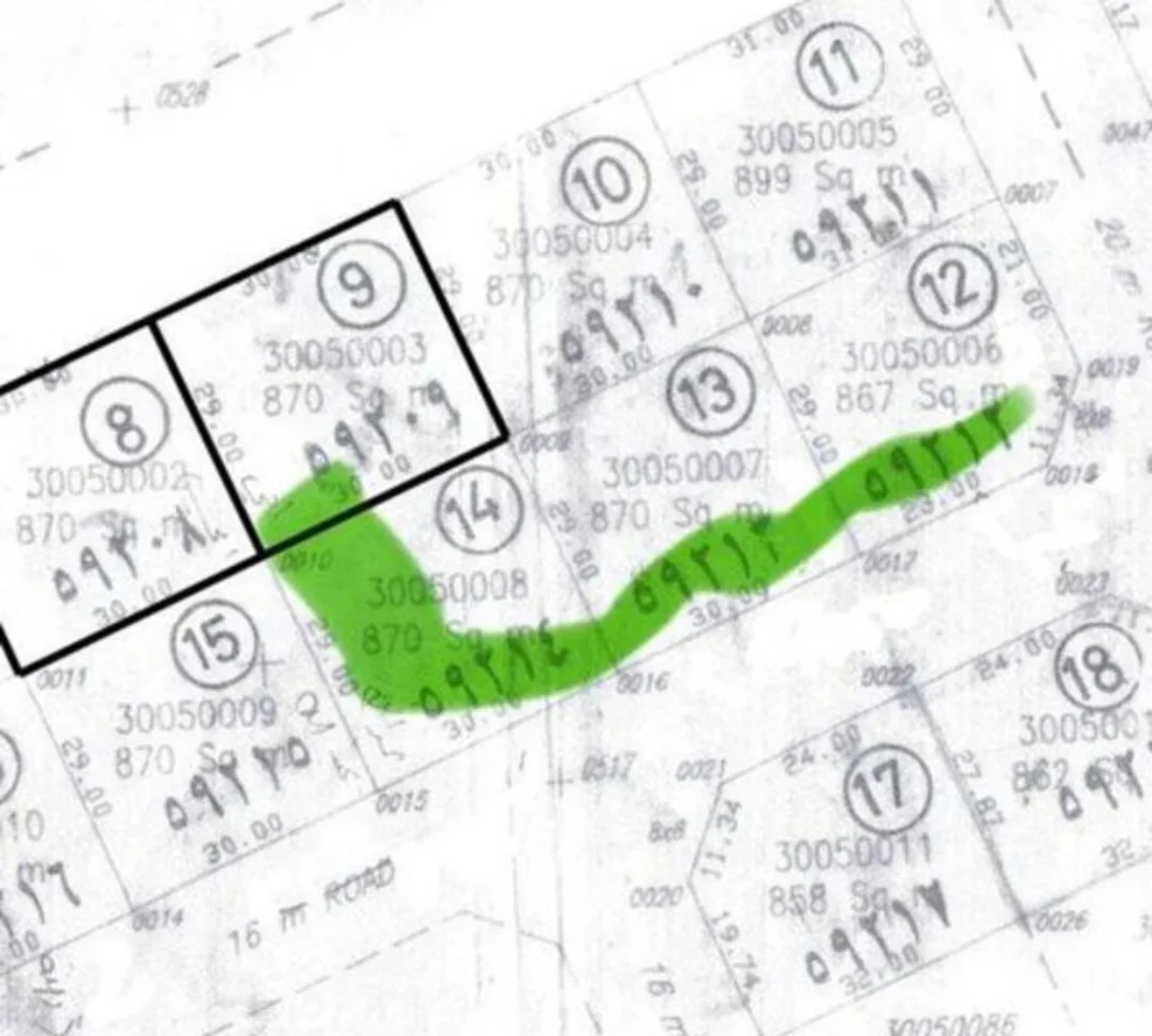 Lands For Sale in Doha - Al Duhail -Area Size 870 Square Meter