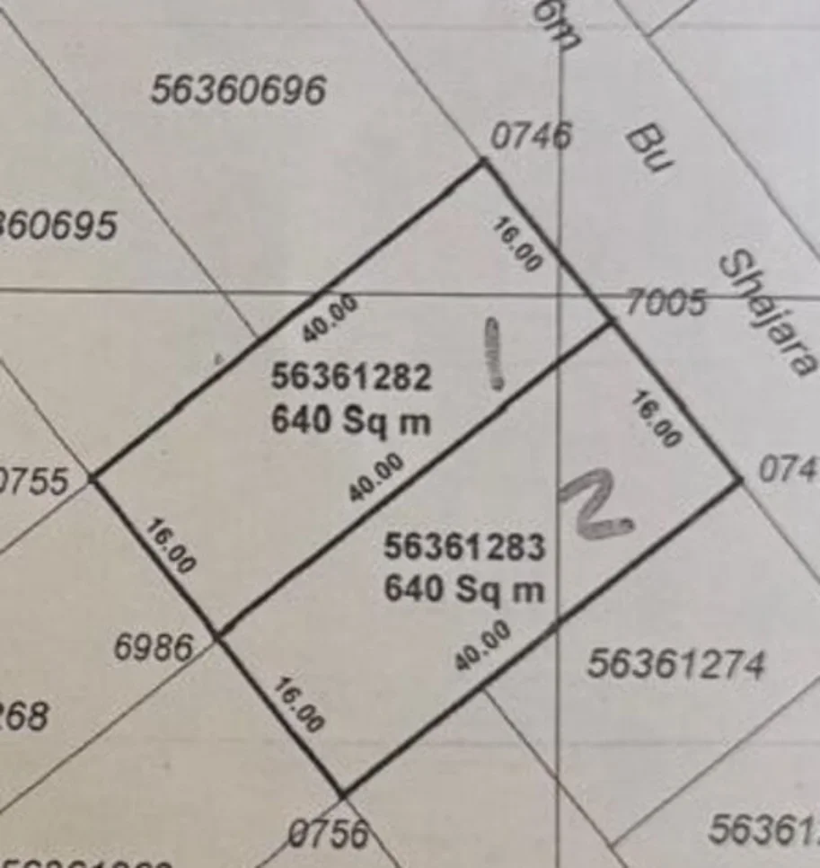 Lands For Sale  in Al Rayyan  - Ain Khaled  -Area Size 640 Square Meter