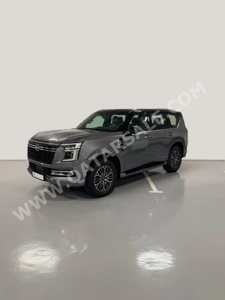 Nissan  Patrol  Platinum  2025  Automatic  19,000 Km  6 Cylinder  Four Wheel Drive (4WD)  SUV  Gray  With Warranty