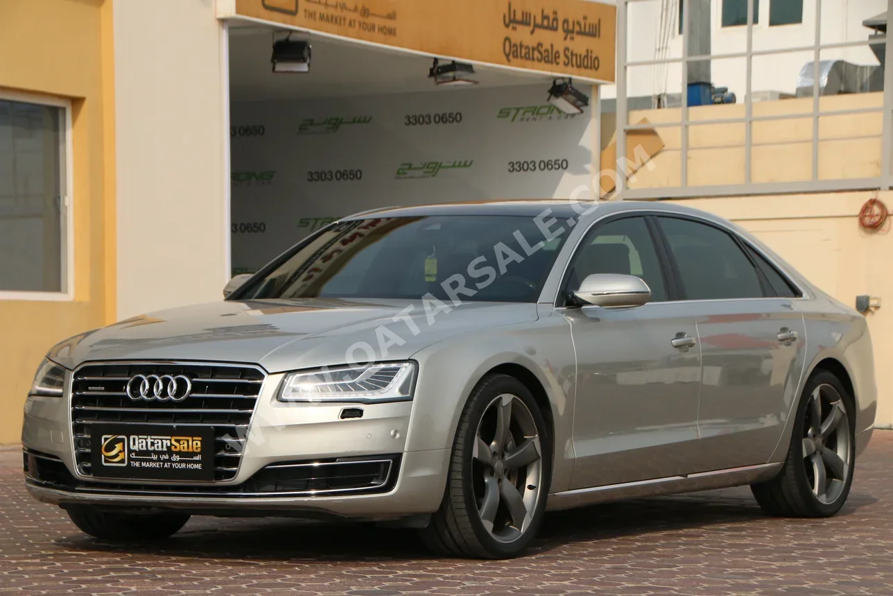 Audi  A8  L 55TFSI Quattro  2015  Automatic  99,000 Km  8 Cylinder  All Wheel Drive (AWD)  Sedan  Gold