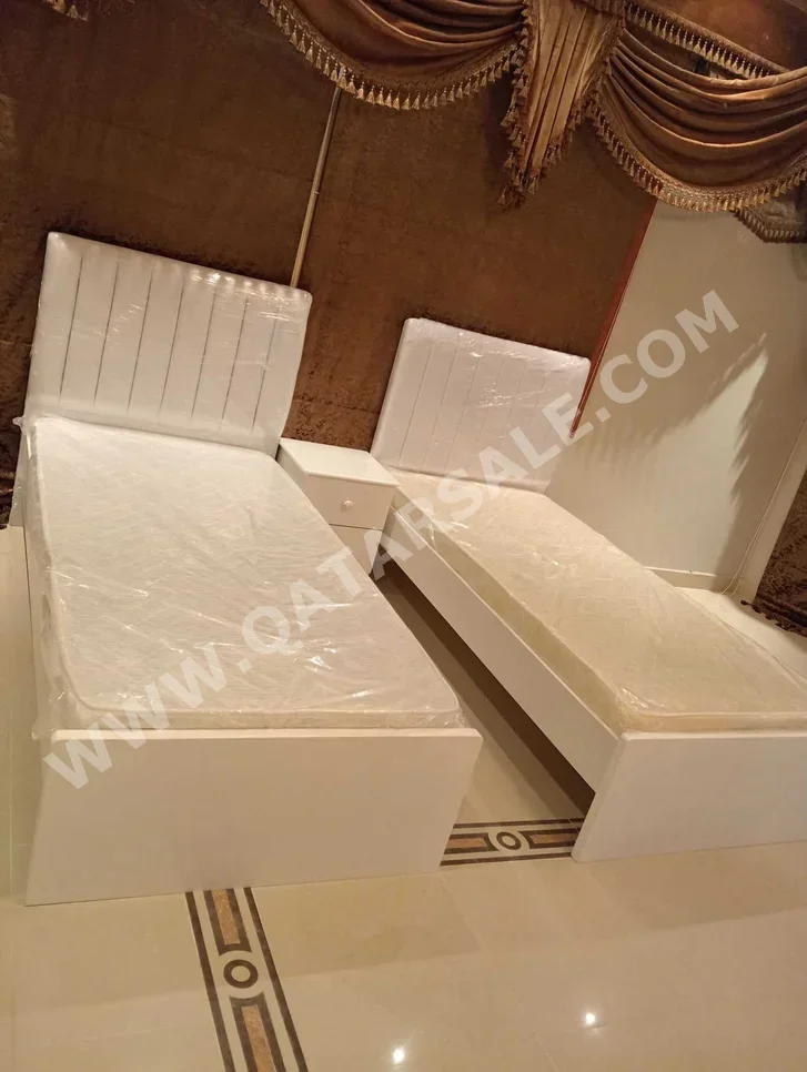 Beds - Lifestyle - Single - White - Mattress Included - With Bedside Table