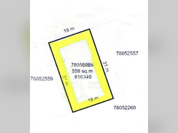 اراضي للبيع  في الشمال  - أبو ظلوف  -المساحة 558 متر مربع