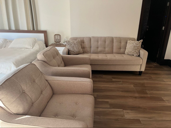 Sofas, Couches & Chairs 3-Seat Sofa & One Armchair - Fabric - Beige