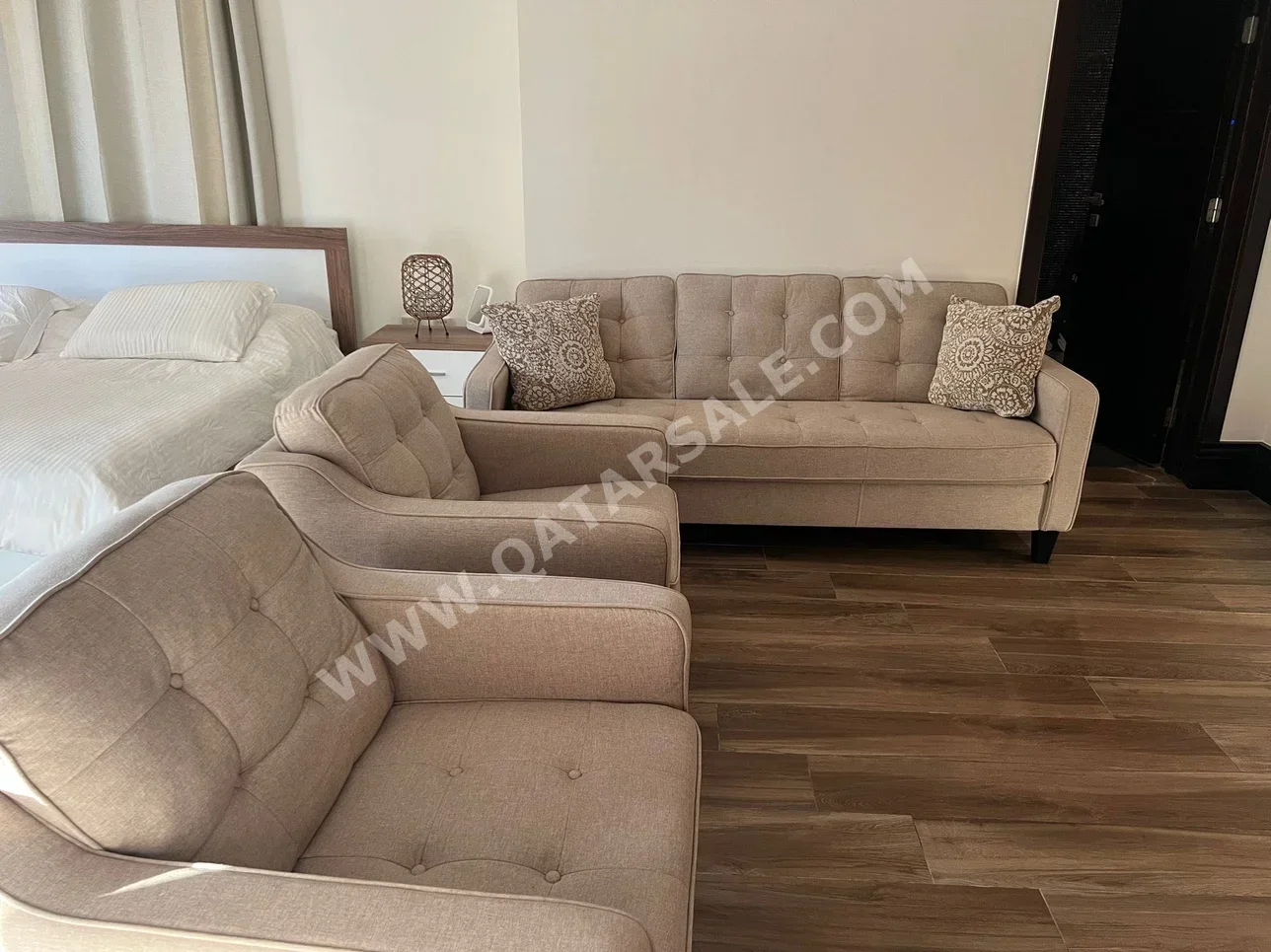 Sofas, Couches & Chairs Sofa Set - Fabric - Beige