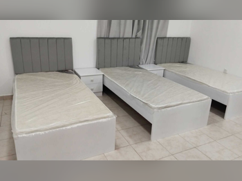 الأسّرة - فردي - اللون الرمادي - متضمنة المرتبة