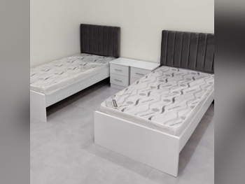 Beds - Single  - Gray  - Mattress Included  - With Bedside Table