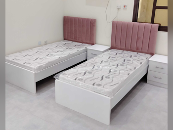 Beds - Single  - Pink  - Mattress Included  - With Bedside Table