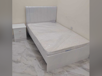 Beds - Single  - White  - Mattress Included  - With Bedside Table