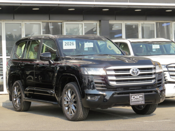 تويوتا  لاند كروزر  جي اكس ار توين توربو  2026  اوتوماتيك  0 كم  6 سلندر  دفع رباعي  اس يو في  أسود  تحت الضمان