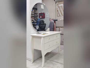 Wardrobes & Dressers - Doha Furniture  - Dressing Table, Mirror, Chair & 2 Shelving Units  - Beige