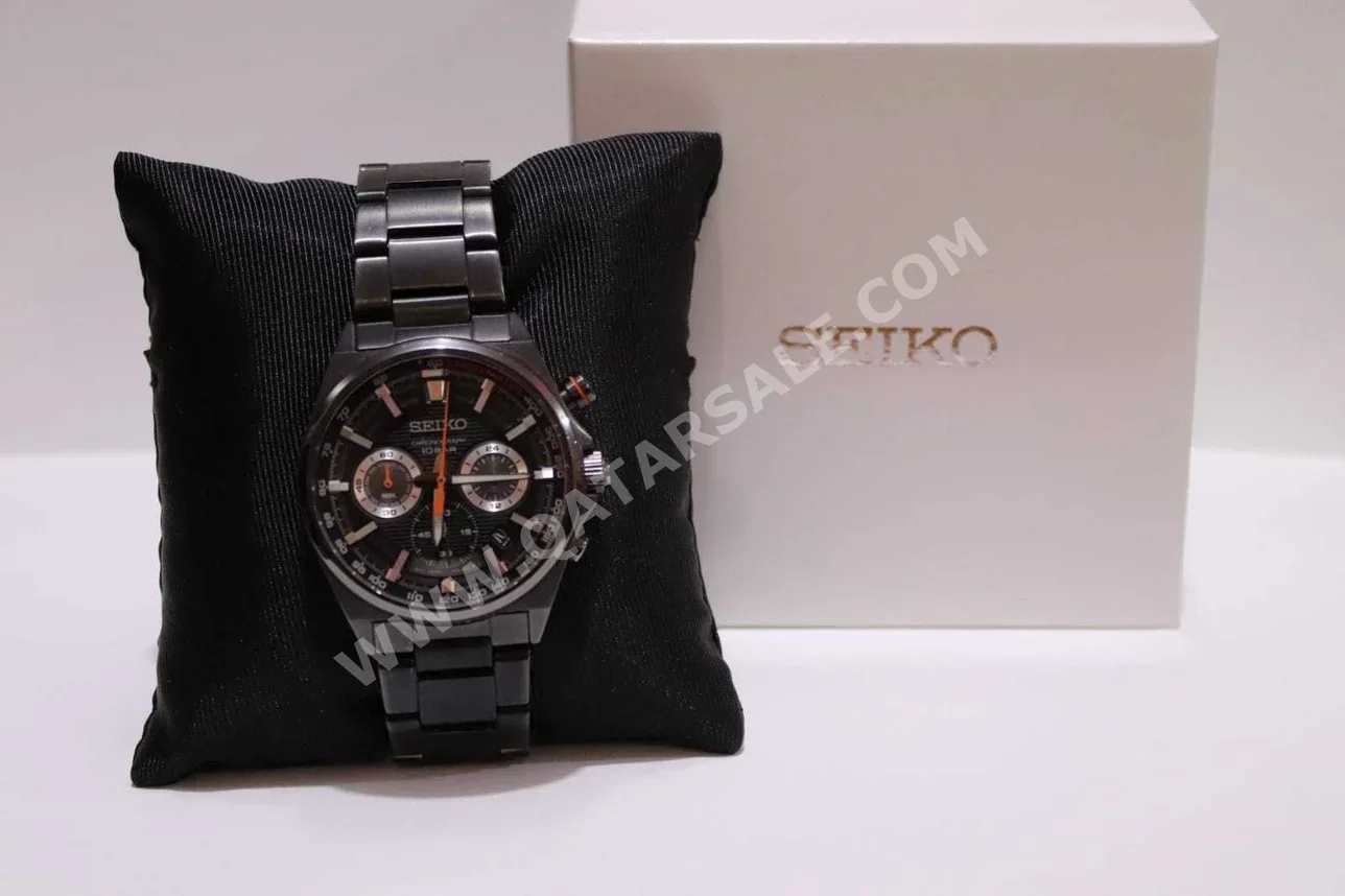 ساعات - سيكو - ساعات الكوارتز - أسود - ساعات رجالي