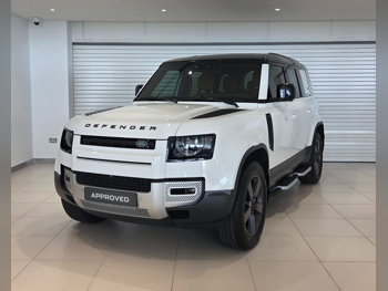 لاند روفر ديفيندر 110 اتش اس اي 2024 اوتوماتيك 43,900 كم 6 سلندر دفع رباعي اس يو في أبيض تحت الضمان