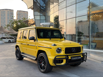 مرسيدس - بنز  جي - كلاس  63 نايت باك  2025  اوتوماتيك  12,000 كم  8 سلندر  دفع رباعي  اس يو في  أصفر  تحت الضمان