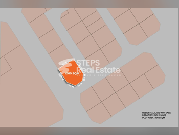 Lands For Sale in Al Rayyan - Ain Khaled -Area Size 1,060 Square Meter