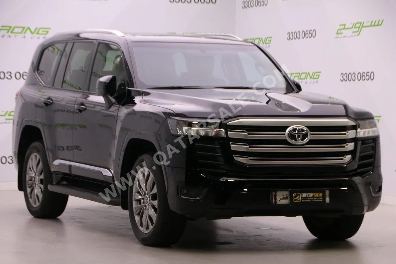 تويوتا لاند كروزر جي اكس ار توين توربو 2023 اوتوماتيك 95,000 كم 6 سلندر دفع رباعي اس يو في أسود تحت الضمان