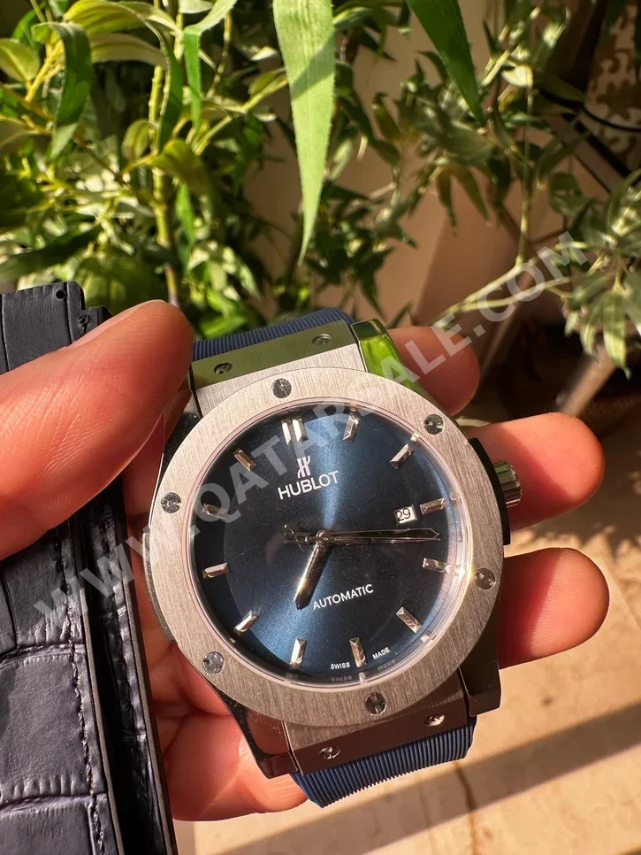 ساعات - هوبلو  - ساعات ميكانيكية  - أزرق  - ساعات رجالي