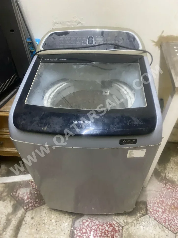 غسالة ملابس & الكل في واحد سامسونج \  غسالة تحميل علوي  ستانلس أسود