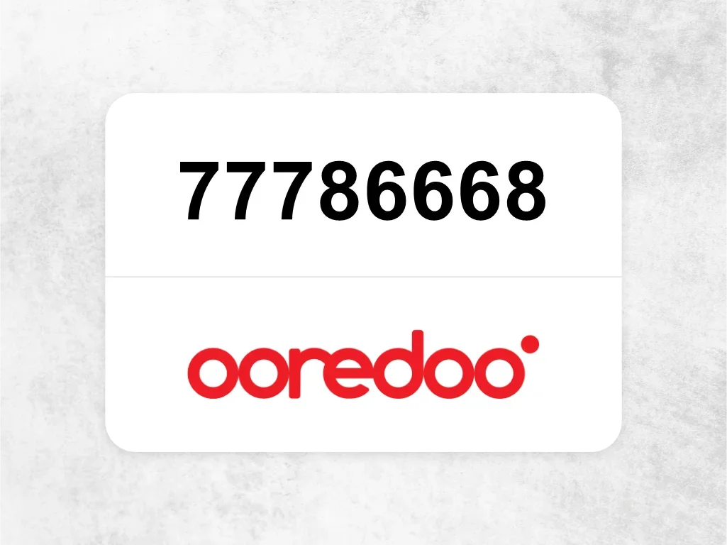 77786668 Ooredoo Mobile Phone