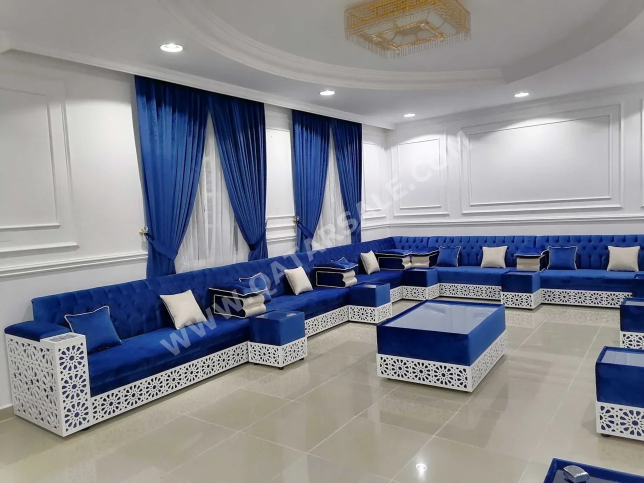 Sofas, Couches & Chairs Corner Sofas  - Velvet  - Blue