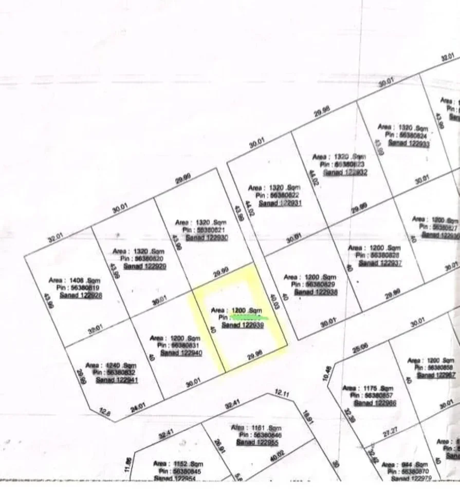 Lands For Sale  in Al Rayyan  - Umm Al Seneem  -Area Size 1,200 Square Meter