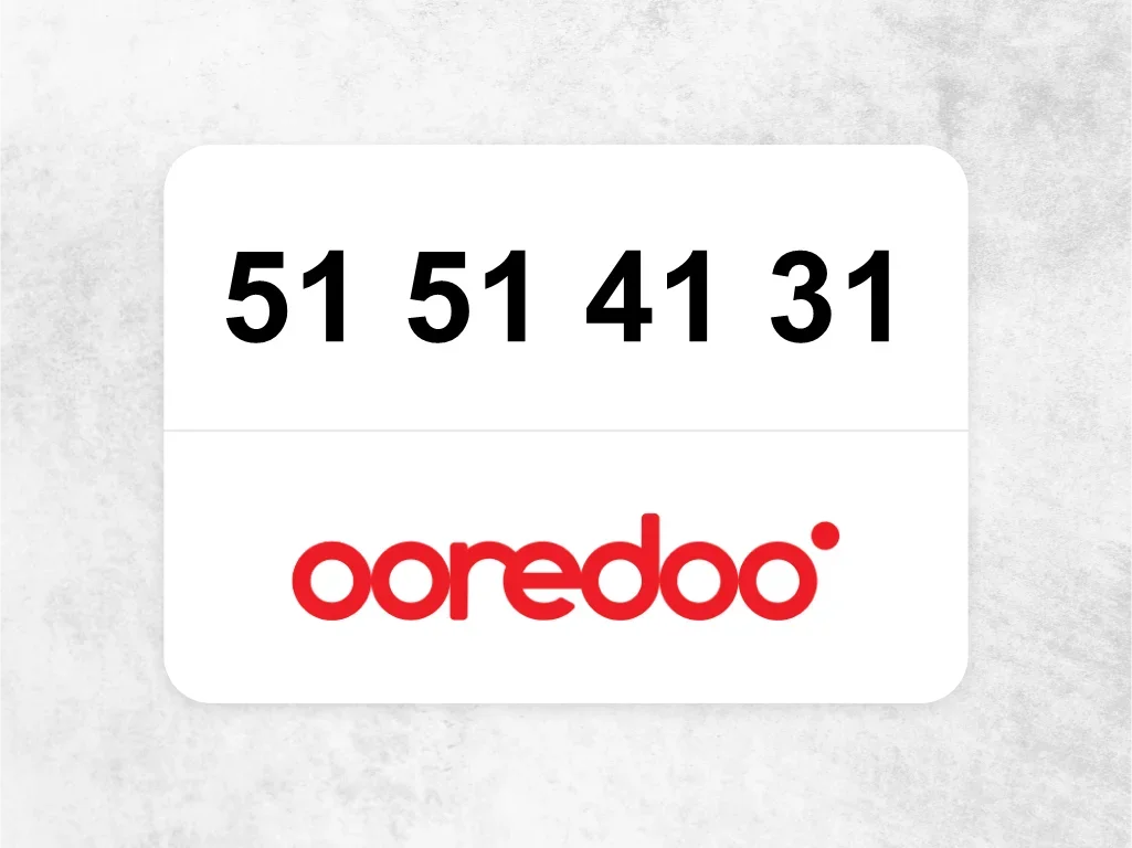 Ooredoo Mobile Phone  51 51 41 31