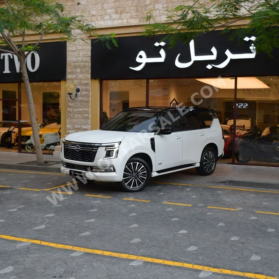 Nissan  Patrol  Platinum turbo  2025  Automatic  11,800 Km  6 Cylinder  Four Wheel Drive (4WD)  SUV  White  With Warranty