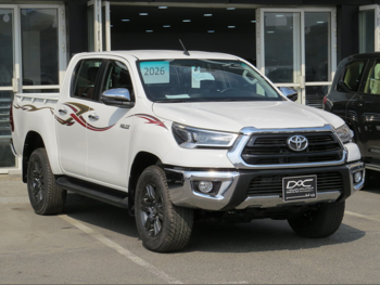 تويوتا  هاي لوكس  2026  اوتوماتيك  0 كم  4 سلندر  دفع رباعي  بيكب  أبيض  تحت الضمان