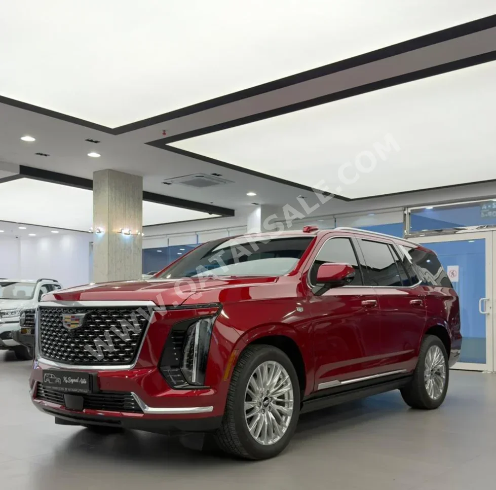 كاديلاك  اسكيليد  بريميوم لكجري سبورت  2025  اوتوماتيك  0 كم  8 سلندر  دفع رباعي  اس يو في  أحمر  تحت الضمان