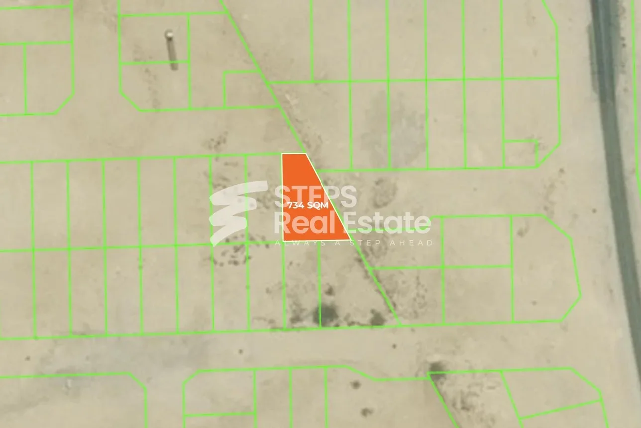 اراضي للبيع  في الريان  - مريخ  -المساحة 734 متر مربع