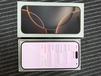 هواتف نقالة ابل  - ايفون 16  - برو ماكس  - تيتانيوم طبيعي  - 1 تيرابايت  - تحت الضمان