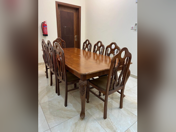 طاولة طعام مع كراسي  - بنى  - 8 مقاعد