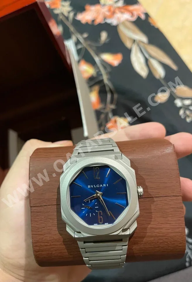 ساعات - بولغري  - ساعات ميكانيكية  - أزرق  - ساعات رجالي