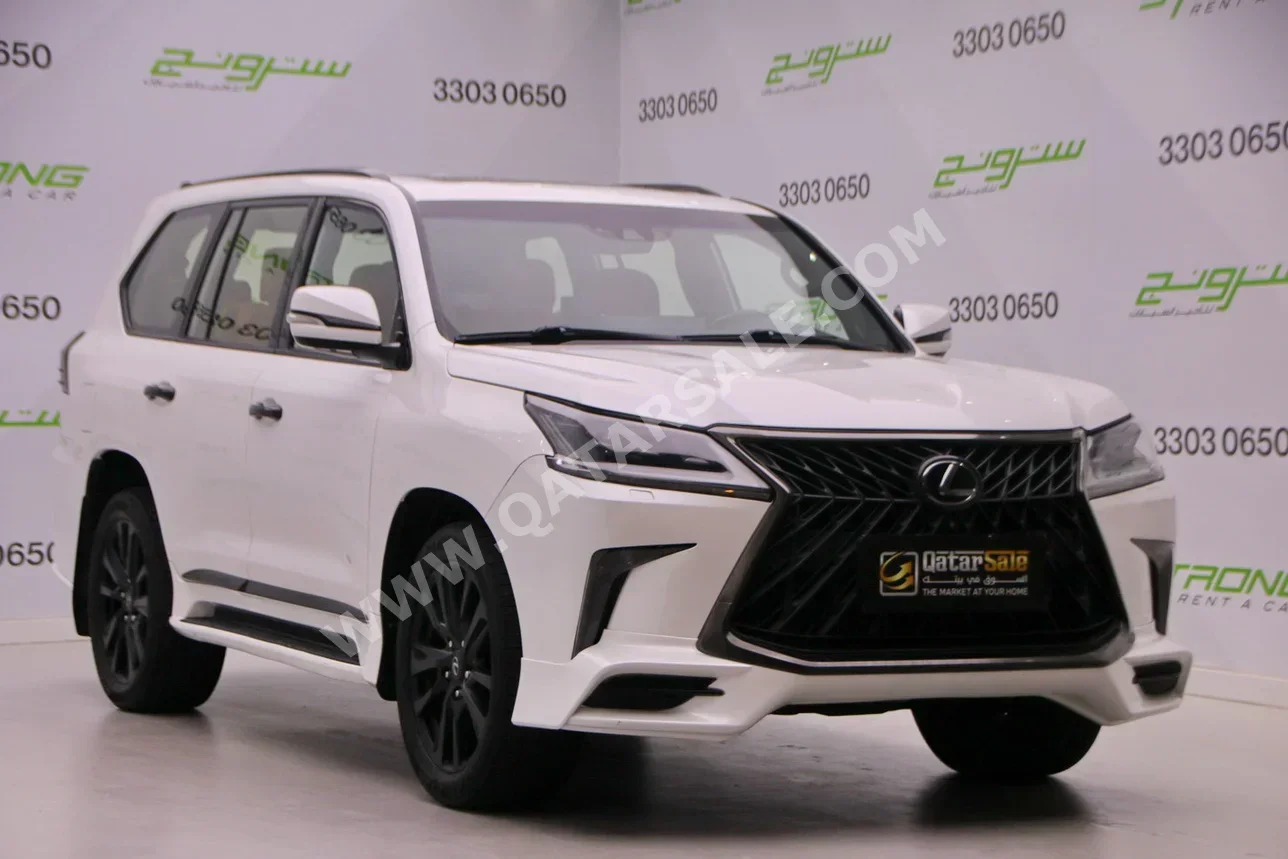 Lexus  LX  570 S Black Edition  2019  Automatic  98,500 Km  8 Cylinder  Four Wheel Drive (4WD)  SUV  White