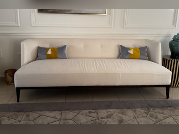 الأرائك والكنب والكراسي كير كول كنبة بثلاث مقاعد - مزيج الكتان \ الكتان - أبيض