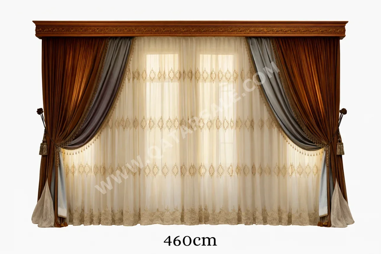 Curtains & Blinds Price Per Unit Velvet Blue Sheer Fabric 460 CM
