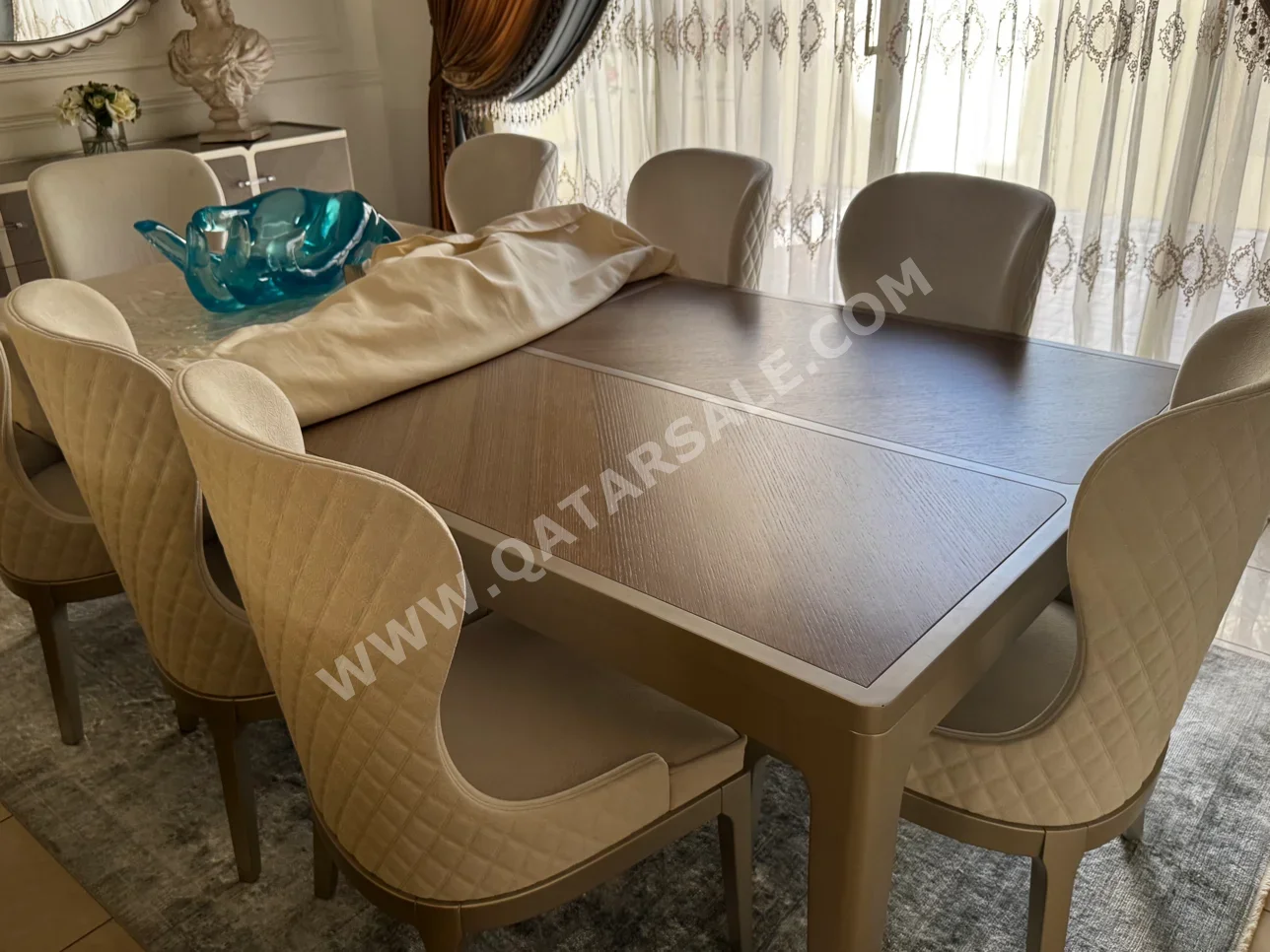 طاولة طعام  - خشبي  - 8 مقاعد